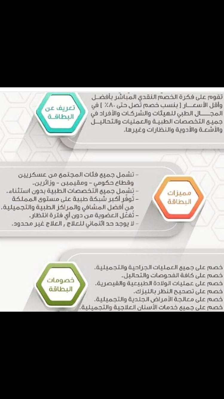 الخصم الطبي الشامل
لا تنسَ أنك شاهدت هذا الإعلان في عنكبوت
نحن شركة تكافل العربية للرعاية الص...